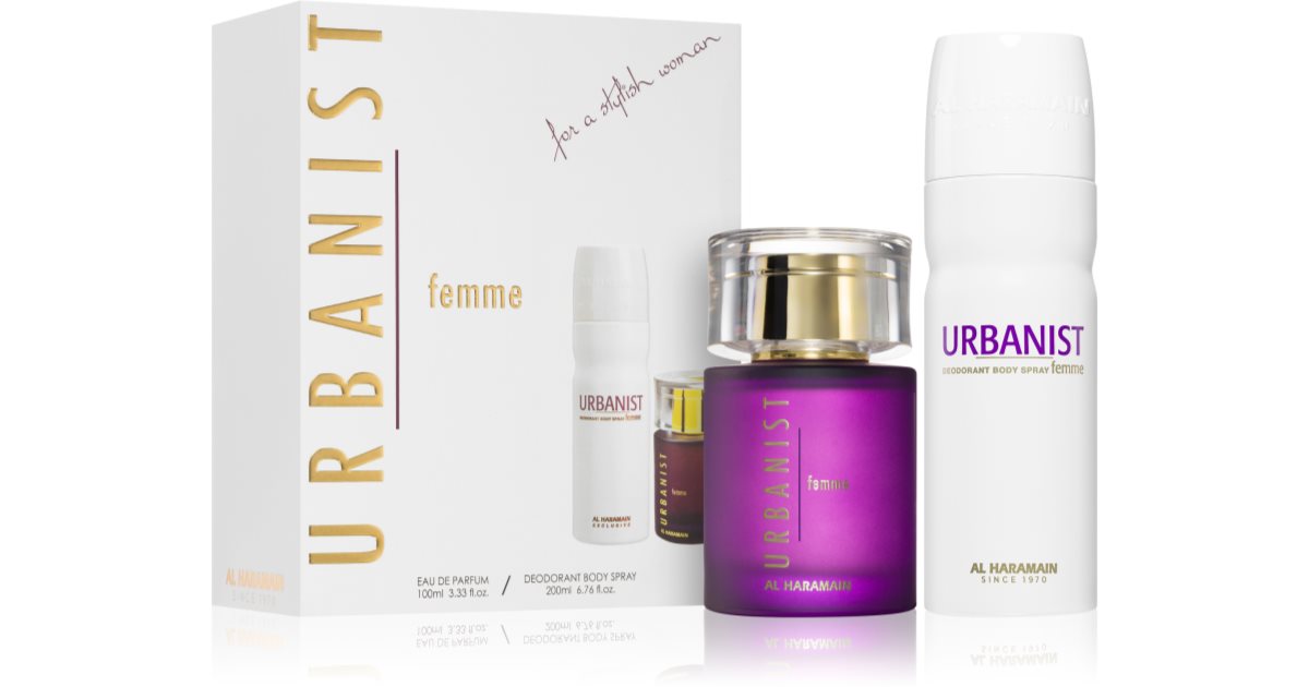 Al Haramain Urbanist Combo Set pentru femei Apa de Parfum 100 ml + Deodorant 200 ml