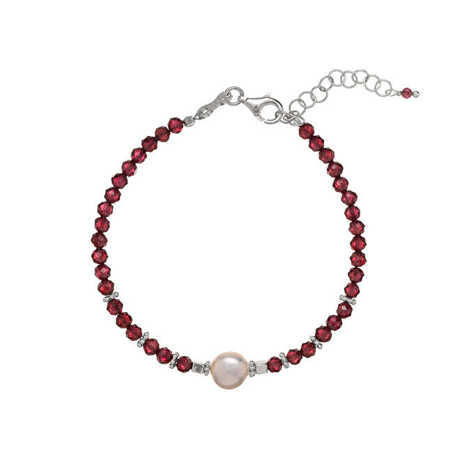 Alisia Bracelet en perles de grenat véritable AL4108-Argent-Grenat