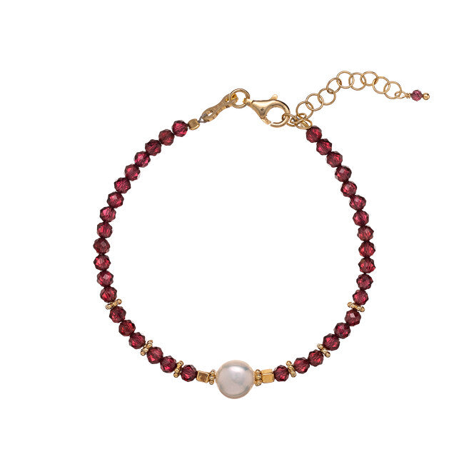 Alisia Bracelet en perles de grenat véritable AL4108-Or-Grenat