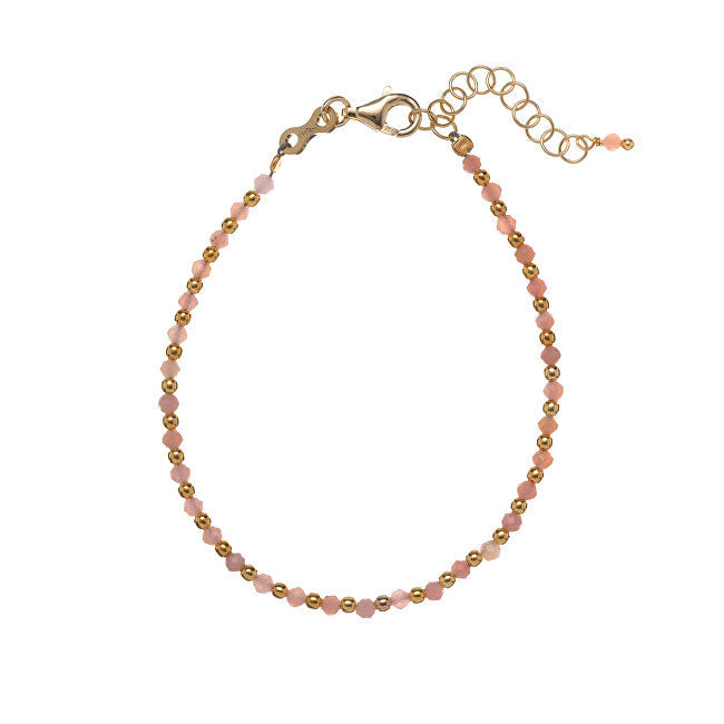 Alisia Pink Opal Bead Bracelet AL1235-Gold-PinkOpal