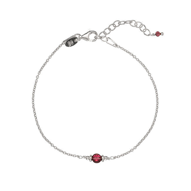 Alisia Minimal silver bracelet with burgundy garnet AL4897-Silver-Garnet