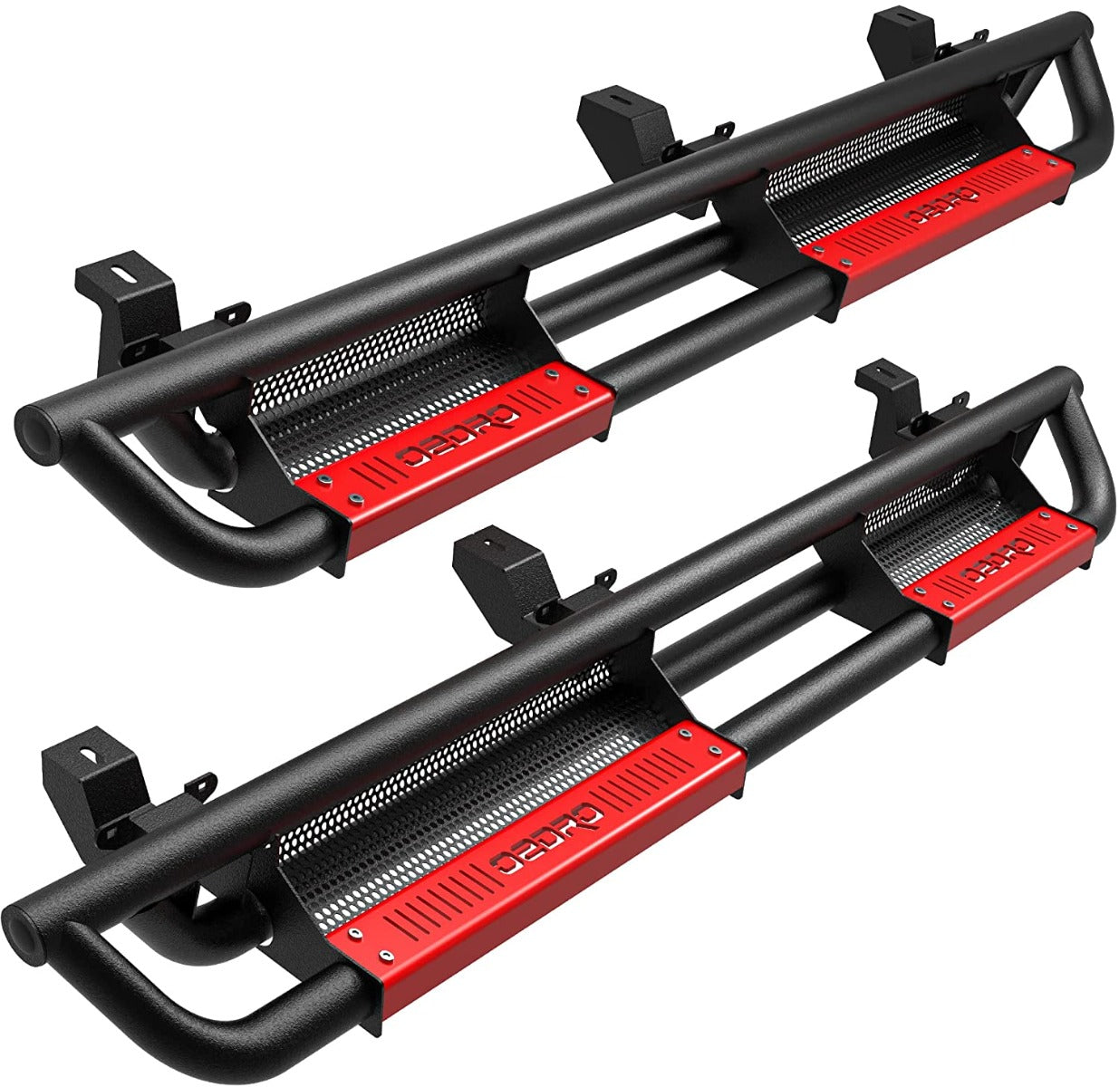 OEDRO Running Boards for 2007-2018 Jeep Wrangler JK 4 Door, with Paintable Step Plates All Steel Side Steps