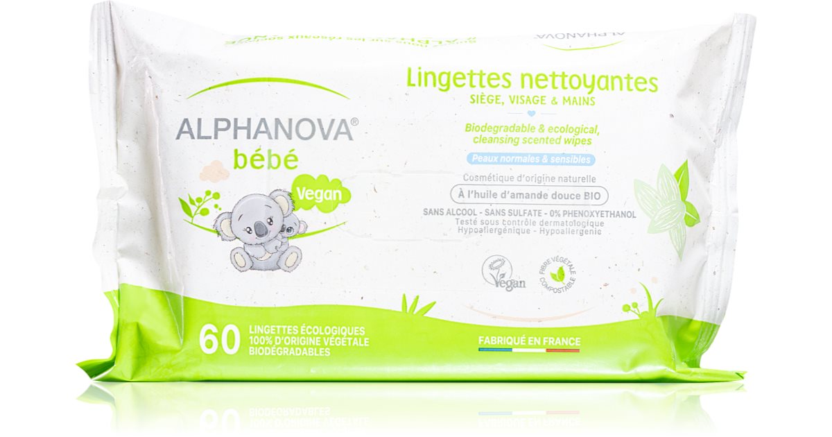 Alphanova Renseservietter for babyrom, ansikt og hånd x60