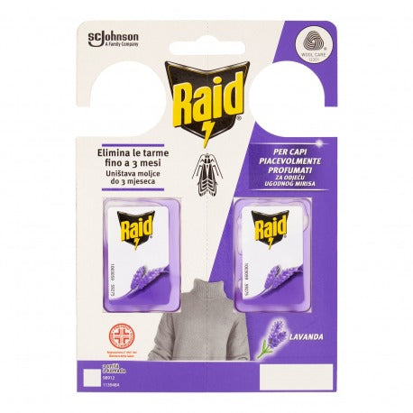 Raid Anti-møllgel for klær, for behagelig duftende plagg, lavendelduft, 2 x 3 g 6 gr