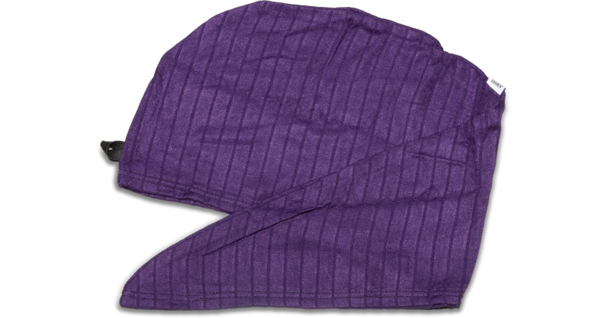 Anwen Dry It Up Turban en cheveux de bambou en viscose violet absorbant confortable