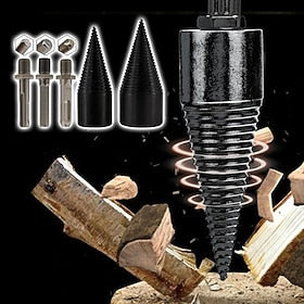 Firewood Log Splitter Splitting Drill Set 6pc Household Electric Split Cone Drill Woodworking 32-42mm Firewood Splitting Bit