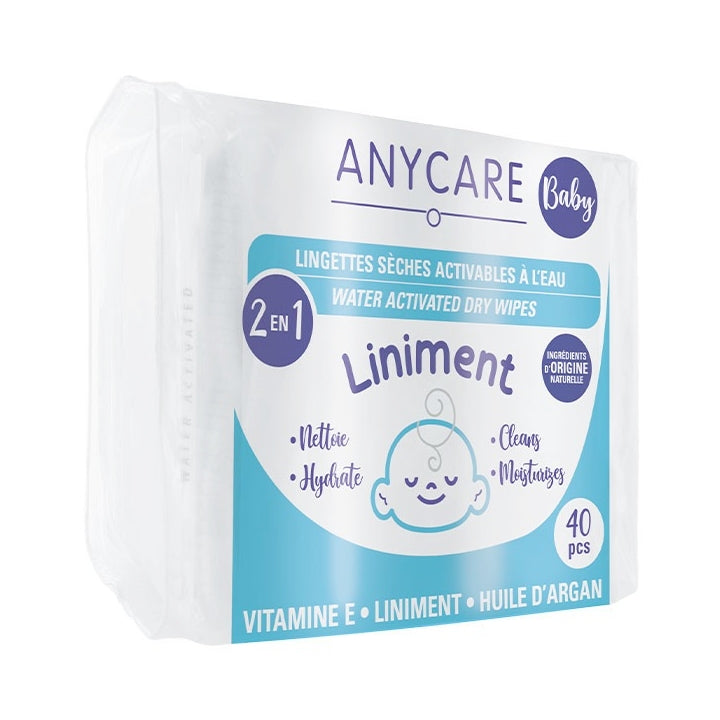 Anycare Baby Liniment Impregnert Dry Wipes x40