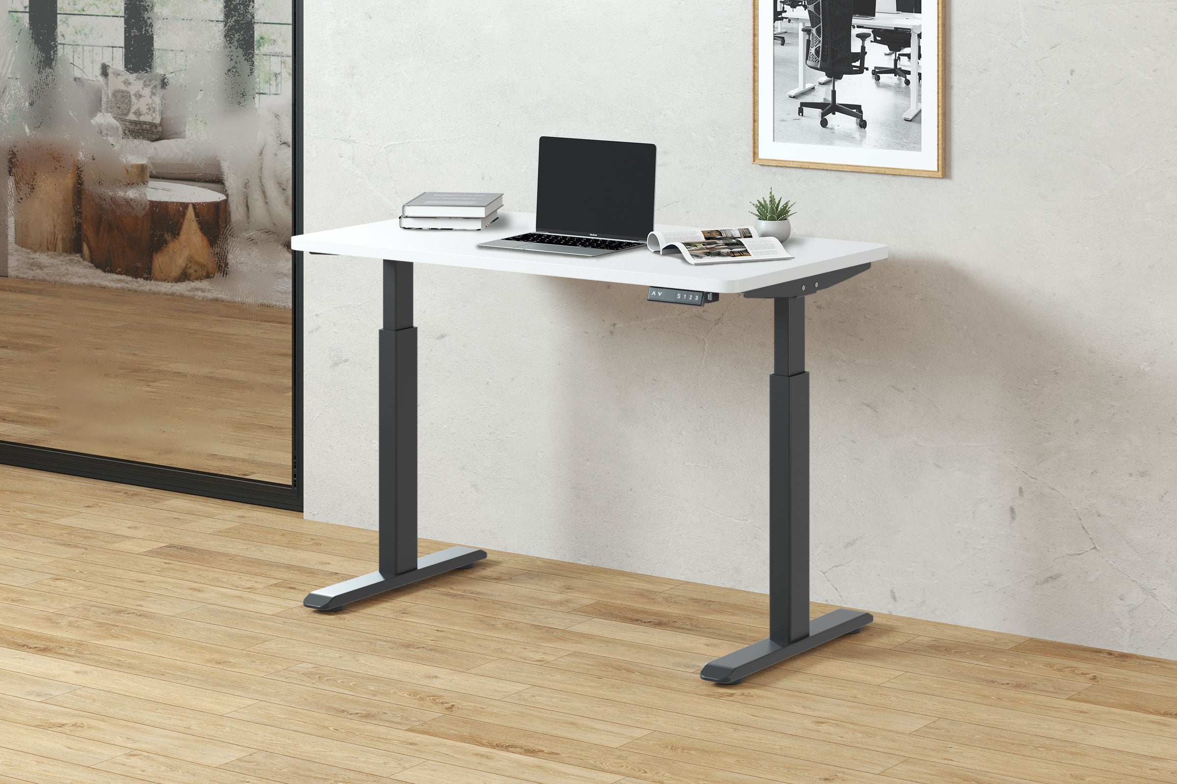 AOKE Wistopht CompactDesk Starter: Anti-collision & USB Ports Black - White