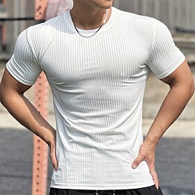 Homens Camiseta de Corrida Manga Curta Camiseta Casual Roupa Esportiva Respirável Macio Treino de Ginástica Corrida Caminhada Roupa de esporte Roupas Esportiva