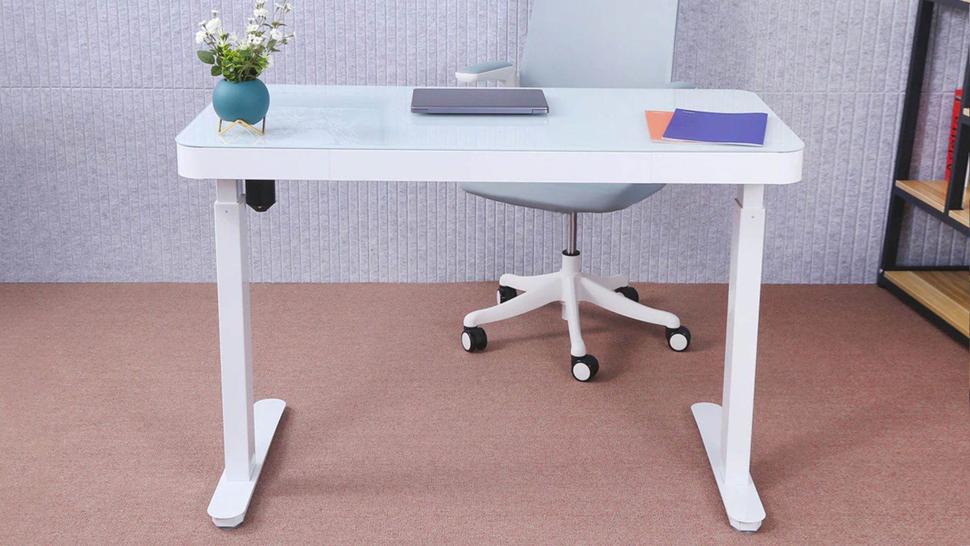 ApexDesk CompactDesk: Touchscreen Control & USB Charging Port White