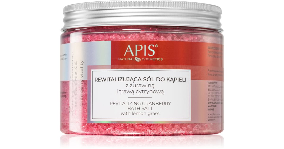 Apis Natural Cosmetics Cranberry Vitality avslappnande badsalt med Döda havets mineraler 650 g