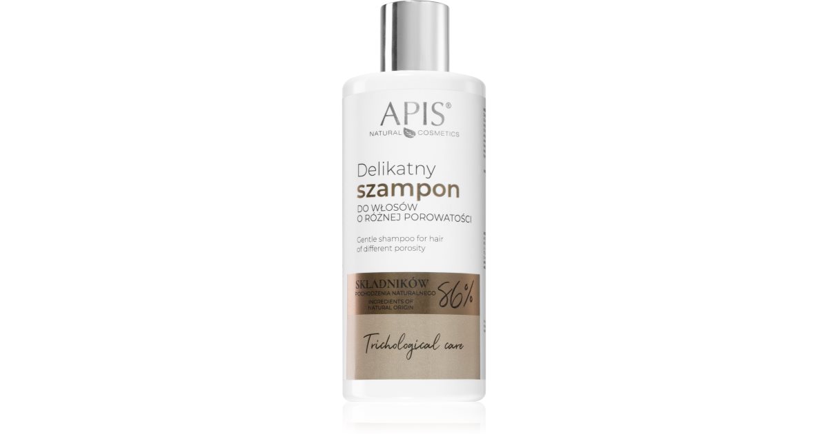 Apis Natural Cosmetics Trichological Care delikatny szampon do każdego rodzaju włosów 300 ml