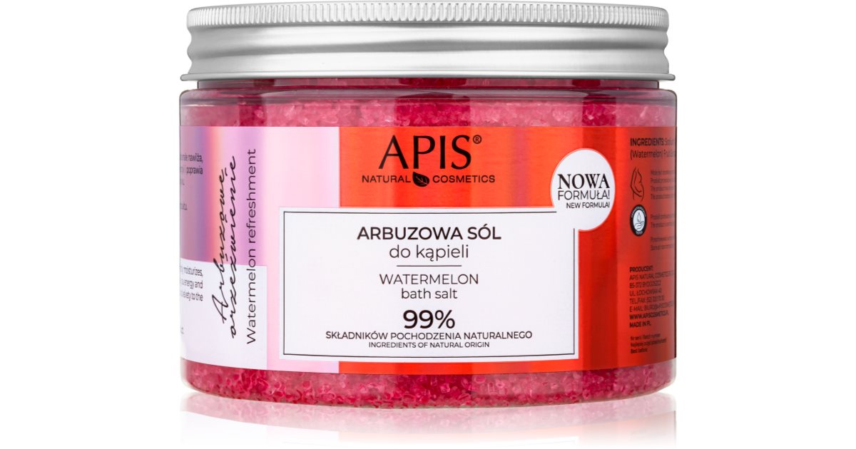 Apis Natural Cosmetics uppfriskande vattenmelon badsalt 650 g