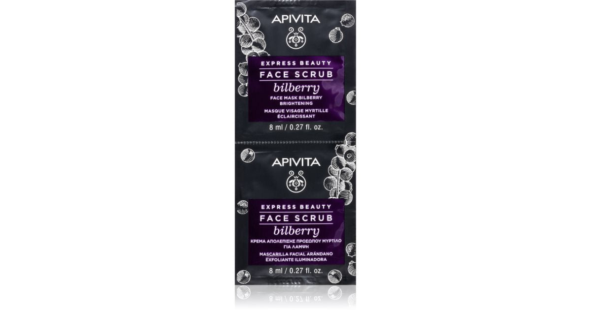 Apivita Uttrykke Beauty Blueberry Illuminating Facial Scrub 2x8ml