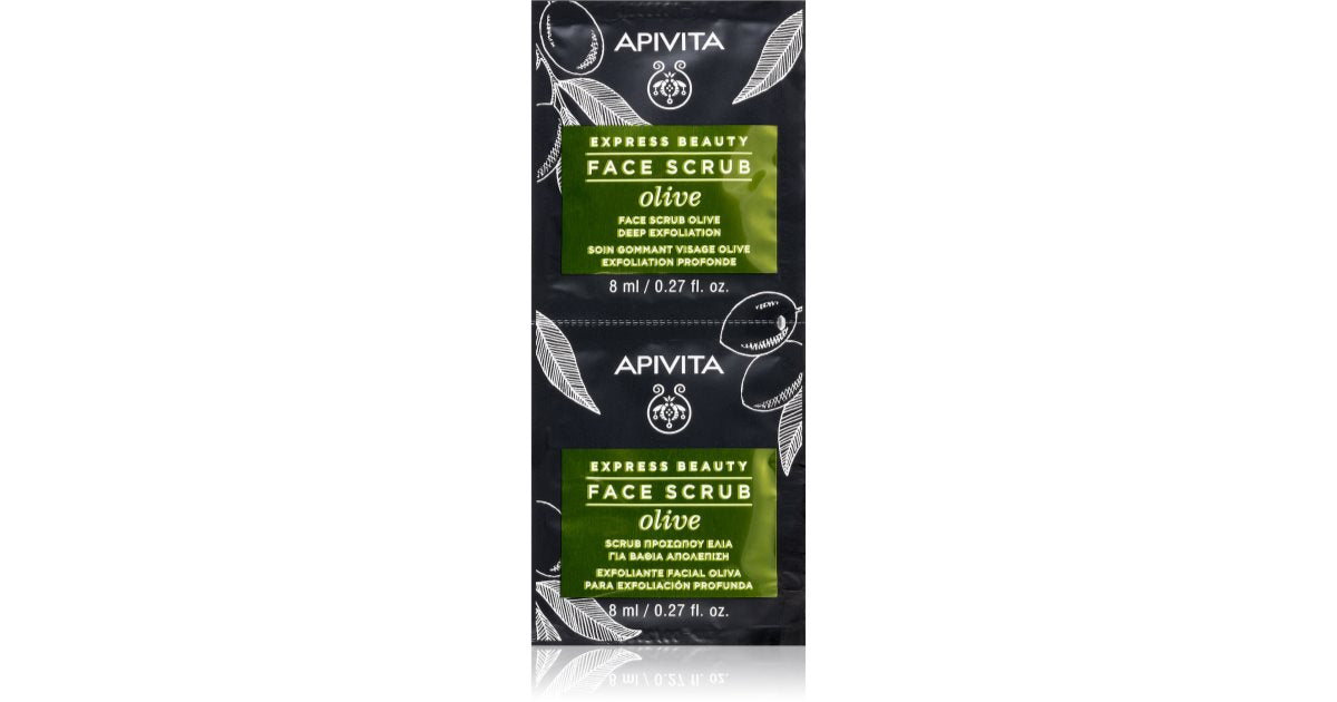 Apivita Uttrykke Beauty ansiktseksfoliering Oliven intens rens 2 x 8 ml