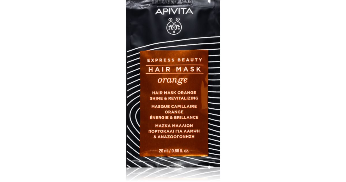 Apivita Uttrykke Beauty Shine Orange revitaliserende hårmaske 20 ml