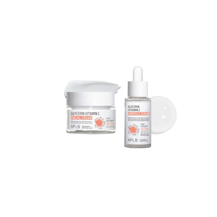 APLB - Glycerin Vitamin C Ampoule Serum - 40ml & Facial Cream - 55ml Set