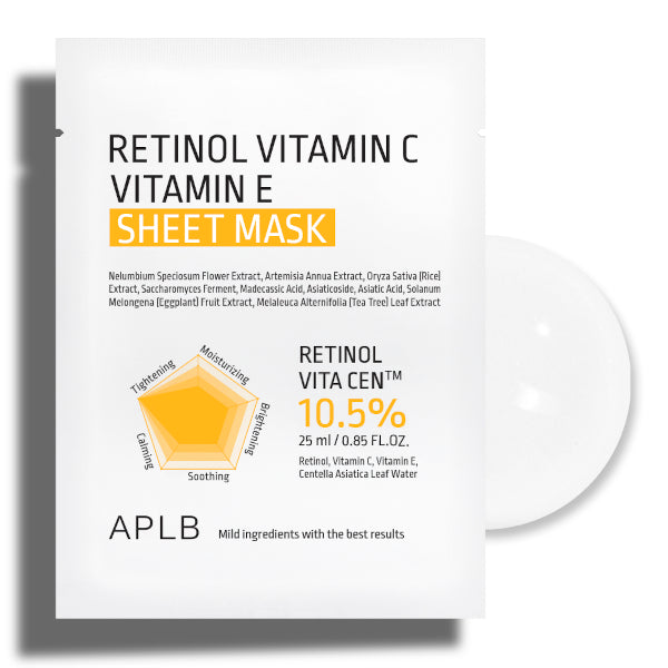 APLB - Retinol Vitamin C Vitamin E Sheet Mask - 1pcs*25ml