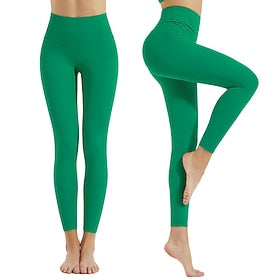 Mulheres Calças de ioga Leggings de ioga Cintura Alta Ioga Treino de Ginástica Pilates Meia-calça Preto Branco Azul Real Elastano Esportes Roupas Esportivas Co