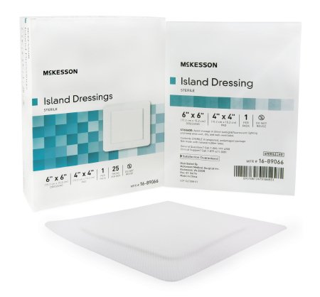 McKesson Adhesive Dressing Polypropylene - Rayon White Sterile, 6" x 6", 25 Each - Box