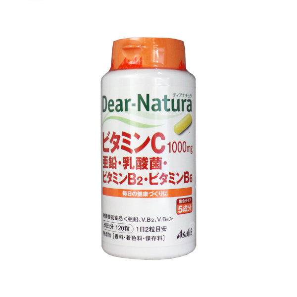 Asahi - Dear Natura Vitamin C, Zinc, Lactic Acid Bacteria, Vitamin B2, Vitamin B6 Approximately 30 Days Supply - 120 tablets