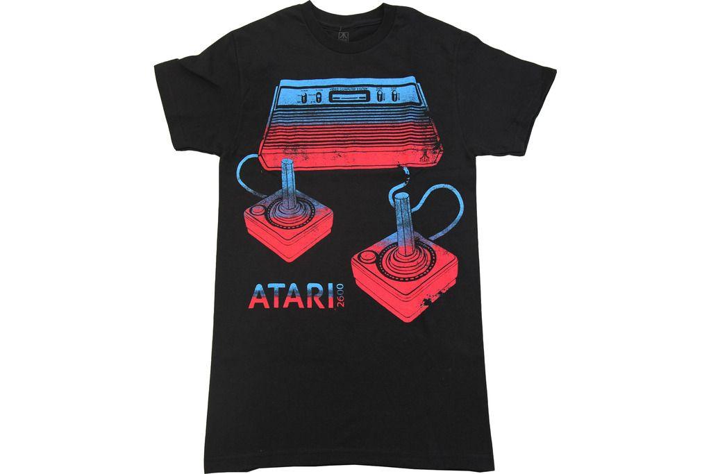 Atari Video Game Console And Joysticks Adult Black T-Shirt - L