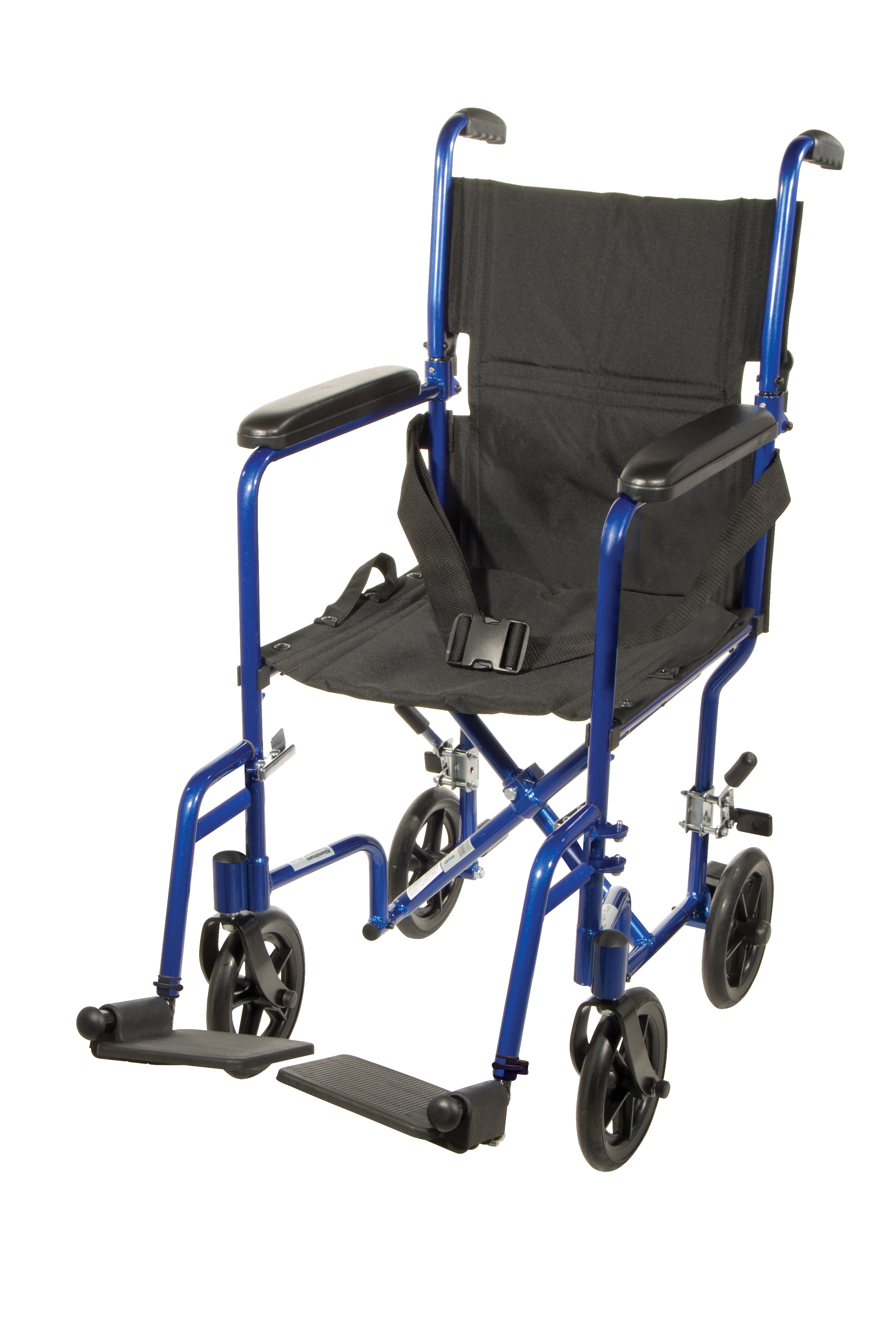 Lightweight Transport Wheelchair, 17", Blue