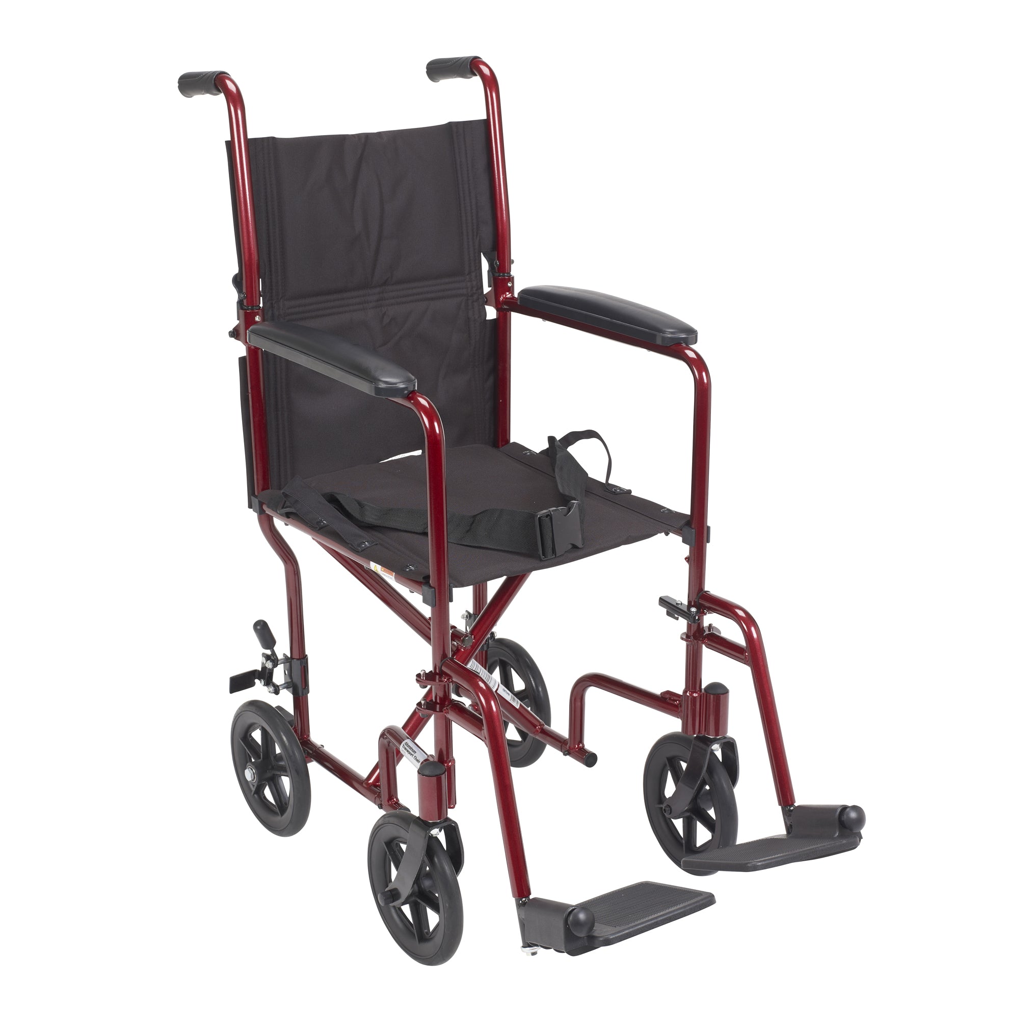 Lightweight Transport Wheelchair, 17", Red