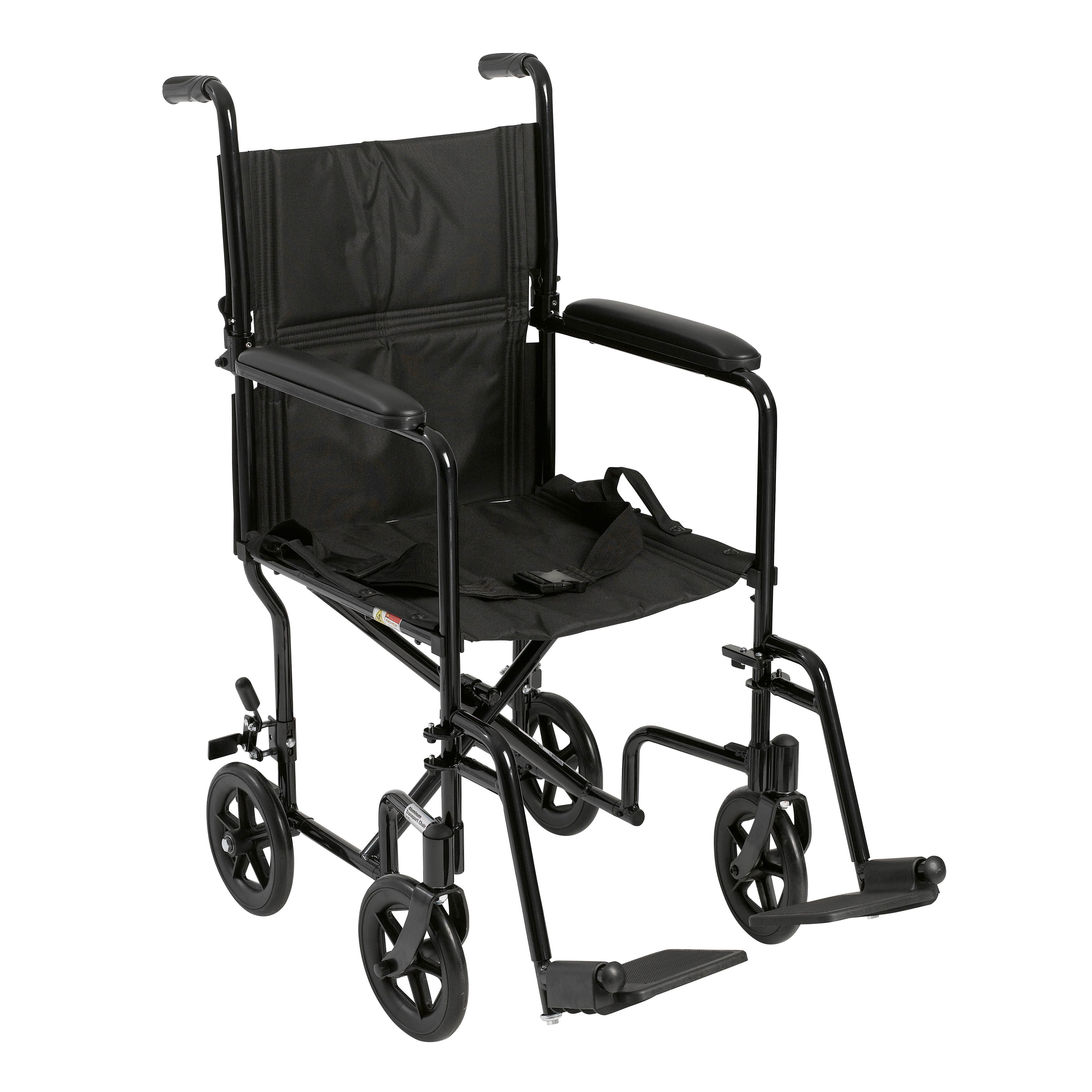 Lightweight Transport Wheelchair, 19", Black