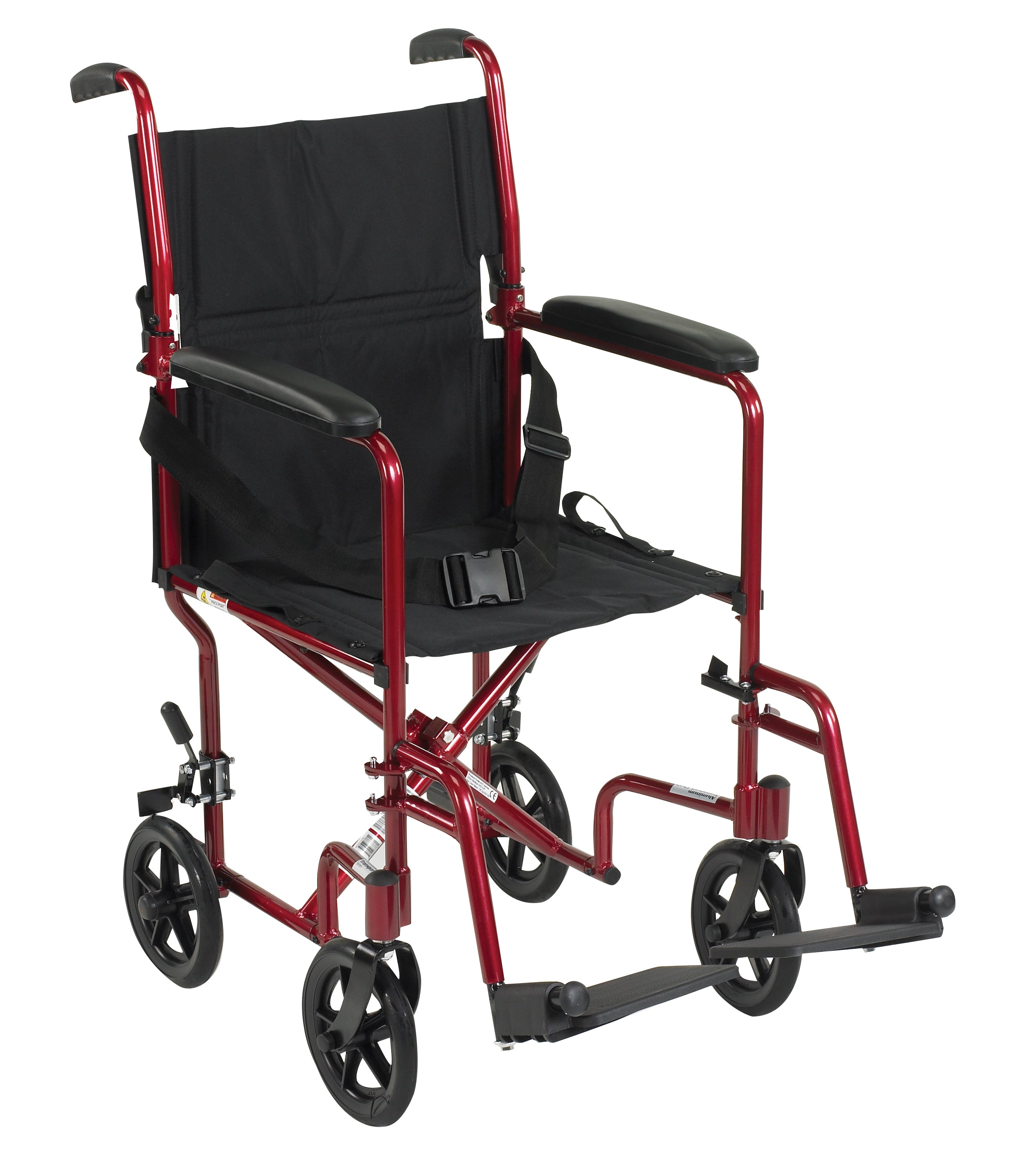 Lightweight Transport Wheelchair, 19", Red