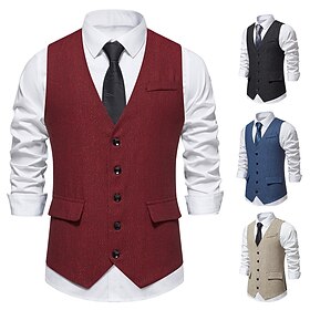 Rétro Vintage 1920s Veste Gilet Gatsby le magnifique Gentilhomme Garçon d'honneur Homme Coupe Cintrée Mascarade Mariage robe demoiselle d honneur Soirée - Fête