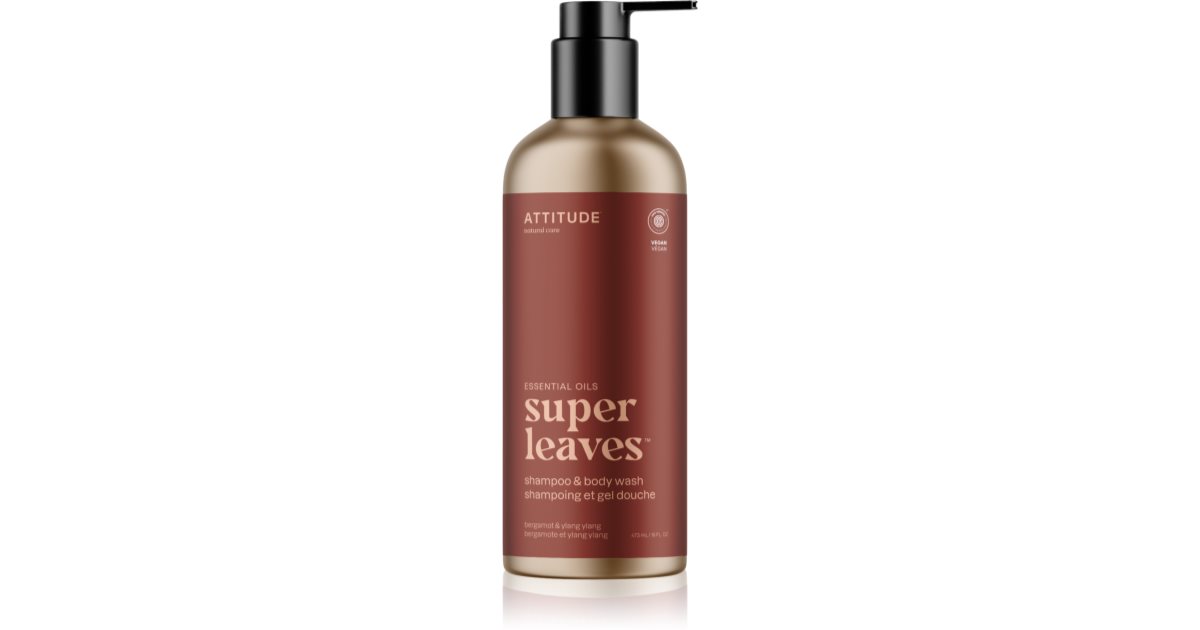 Attitude Super Leaves Bergamot & ylang-ylang sjampo og dusjgelé 2 i 1 473 ml
