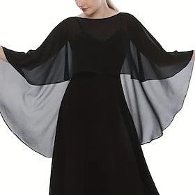 Châles Etoles de Femme Wraps de la mère Chic Couleur pleine Sans Manches Mousseline de soie Boléros de Mariage Avec Couleur Pure Pour Soirée Automne