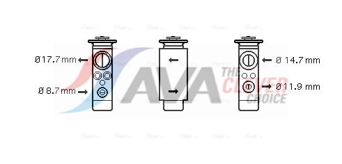 Expansion Valve, air conditioning AVA QUALITY COOLING OL1461