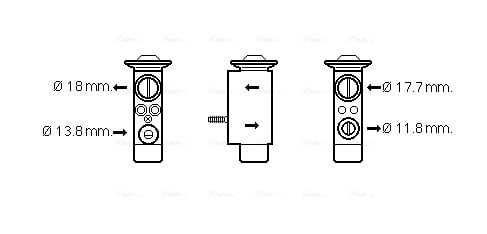 Expansion Valve, air conditioning AVA QUALITY COOLING VO1162