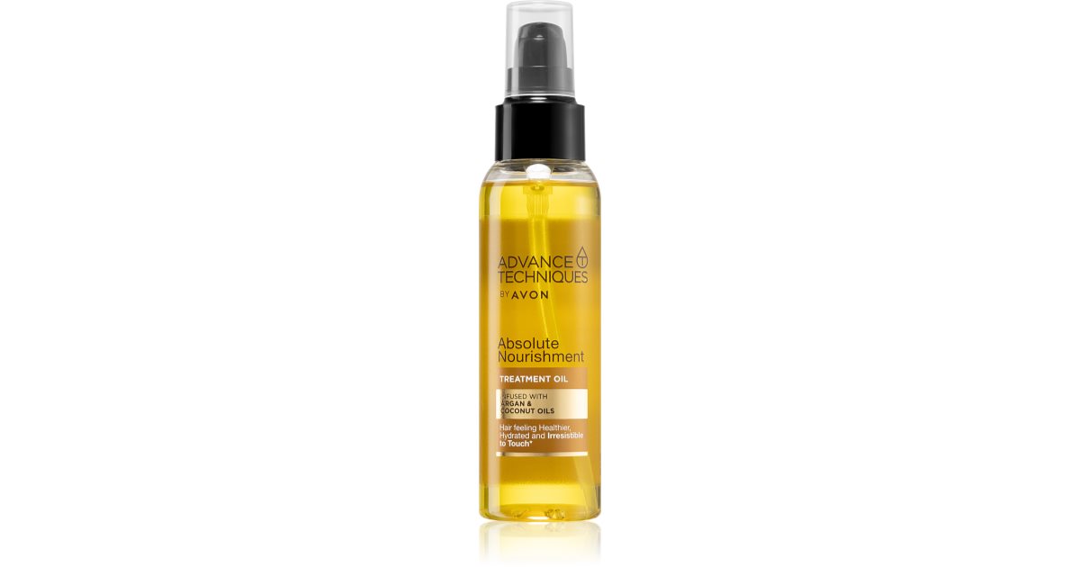 Avon Aceite capilar nutritivo con aceite de argán y coco (Absolute Nourishment Treatment Oil) 100 ml