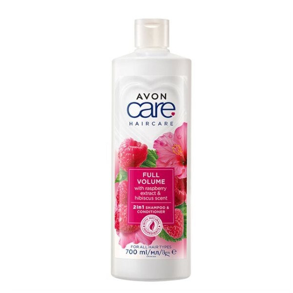 Avon 2 in 1 Himbeer- & Hibiskus-Shampoo & Spülung für extra Volumenpflege, 700 ml