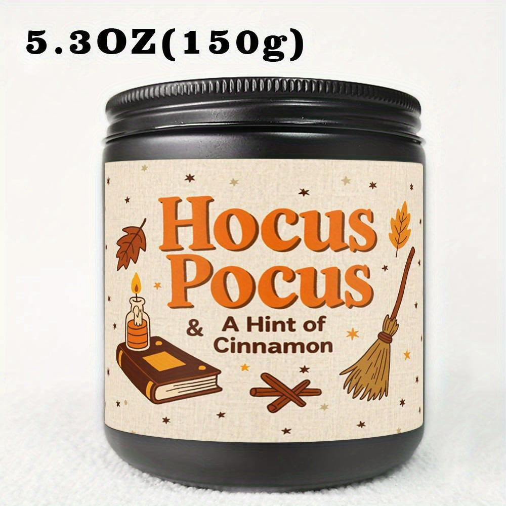 TEMU 1pc Vintage Magic Halloween -inspired Lavender Scented Candle - Long-lasting Soy-beeswax Candle With Broom & Potion Label Design, 12+ Hour Burn