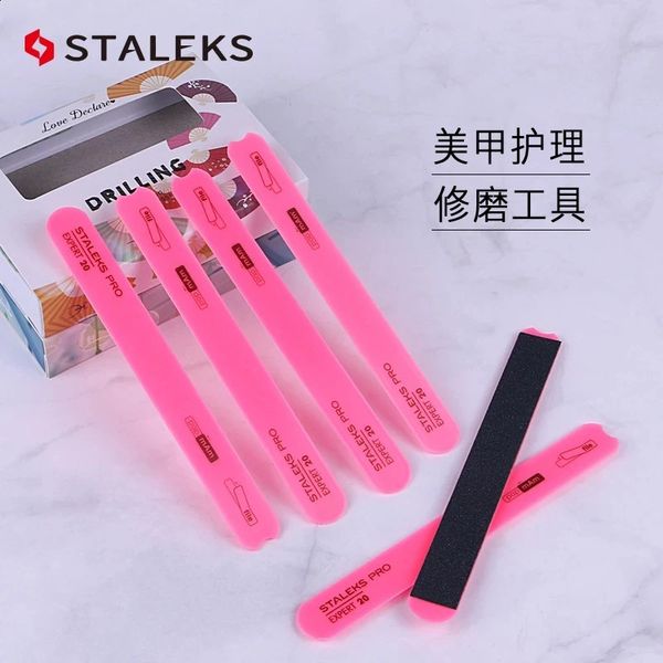 1pc STALEKS EXPERT 20 Pink Silicone Double-sided Nail File Pedicure Manicure Nail Polishing Strips Used With Sandpaper 241223