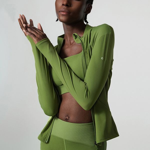 Yoga Outfit Fashion fiess clothes stand collar jackets yogas quick-drying sports sense long-sleeved jacket cardigan top casual versatiles