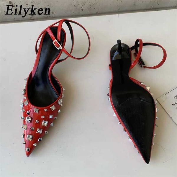 Sandals Eilyken SprNew Pump Womens Shoes Fashion Rivet Point Toe Womens Elegant Pendant Sandals Zapatilla De Muje J241207