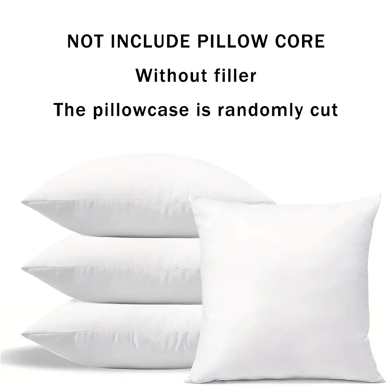 TEMU 4 Modern White Square Pillowcases Soft And Comfortable Polyester, Suitable For Machine Washing, Suitable For Bedroom, Living Room, Sofa, Car,