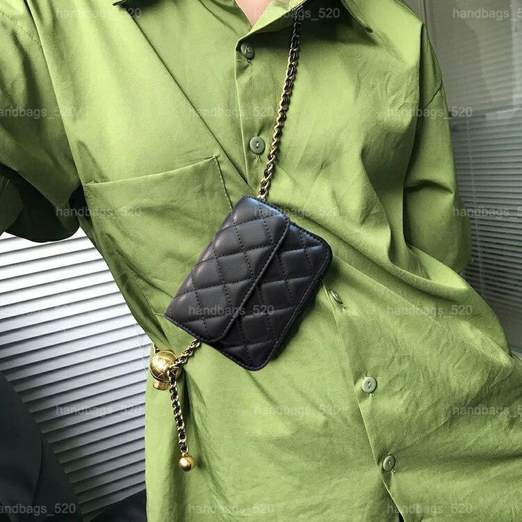 Fashion Mini Waist Bag for Women Luxury Genuine Leather Chain Belt Handbag Purse Woman Girl Small Shoulder Crossbody Chest Bag