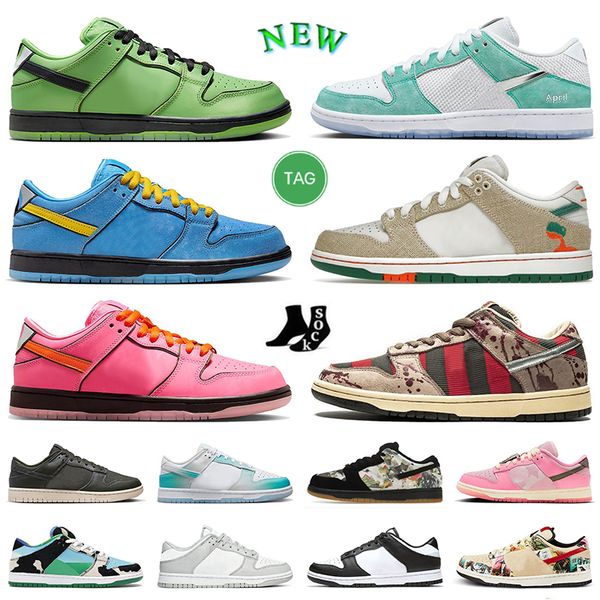 2024 Men Women Shoes Flat Sneakers Lows Powerpuff Girls Panda Freddy Krueger Triple Pink April Bubbles Blossom Diffused Taupe Jarritos Wolf