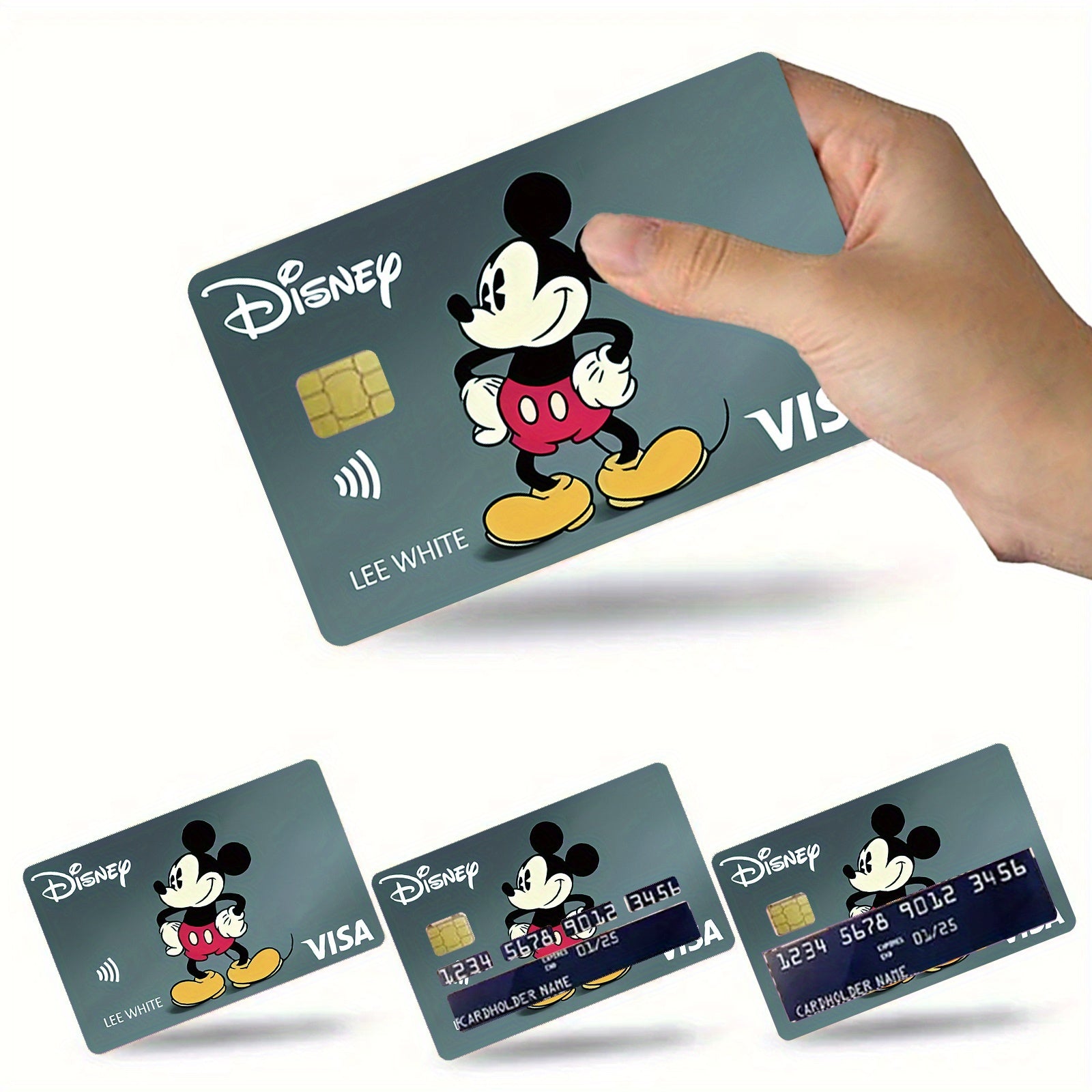 TEMU Authorized A Set Of 4 Small Chip Credit Card Bank Card Skin Stickers, Mouse Boyfriend Gift, Christmas And New Year Gift, And Wear-resistant