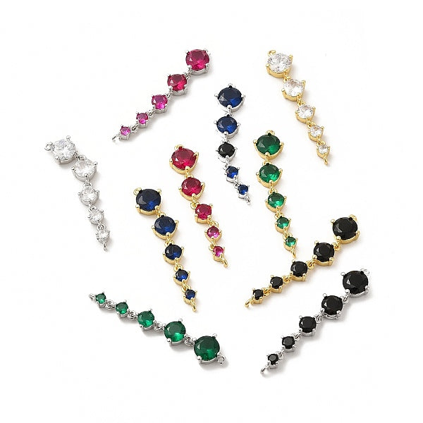 Crémaillère placage laiton pavé zircone cubique connecteur breloques