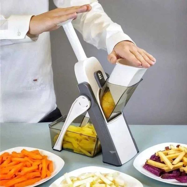 Manual vegetable cutter 5-in-1 food chopper safe and wont harm your hands potato chopper lemon slicer kitchen utensilsX240801