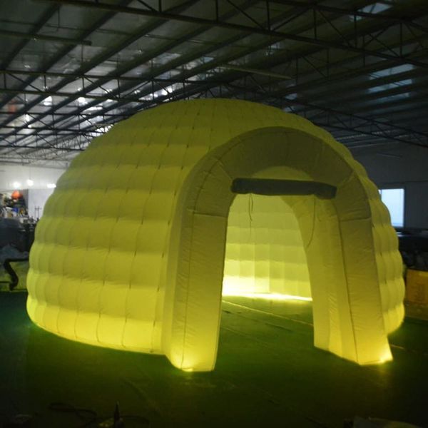 Inflatable Igloo Dome Tent Set for Outdoors Durable, Lightweight, and Equipped with Built-in LED Lighting