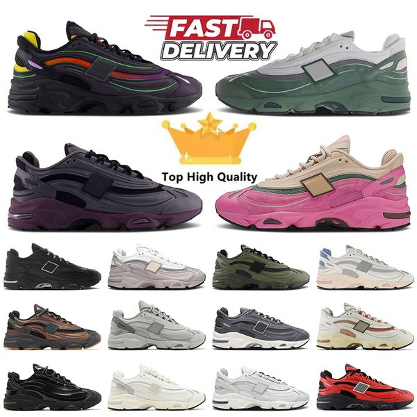 Fashion Top Quality 1000 Designer Running Shoes Luxury Tan Pink Green Grey Cream Sea Salt Trainers Womens Mens Luxury Leather Silver Metalli