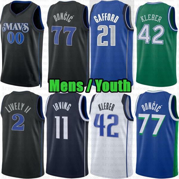 Custom Mens Youth Luka Doncic Kyrie Irving Basketball Jersey Maverick Maxi Kleber Jaden Hardy Tim Hardaway Jr Daniel Gafford Dereck Lively I